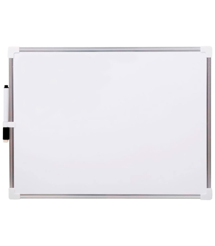 Tradineur - Pizarra magnética de doble cara con rotulador, borrado en seco, marco de aluminio, fácil de borrar, ideal para colegios, oficinas - 25 x 35 cm