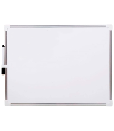 Tradineur - Pizarra magnética de doble cara con rotulador, borrado en seco, marco de aluminio, fácil de borrar, ideal para colegios, oficinas - 25 x 35 cm