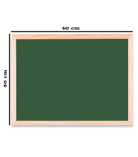 Tradineur - Pizarra con 2 tizas blancas y borrador, marco de madera, fácil de borrar y colocar, incluye hembrillas para colgar, ideal para colegios, oficinas (Verde - 30 x 40 cm)