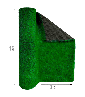 Tradineur - Césped sintético para moquetar - Fabricado en polietileno - Ligero y facil de colocar - 1 x 3 M, 7 mm.