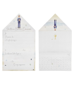 Tradineur - Pack de 40 invitaciones con diseño de sobre para Primera Comunión, papel, invitar amigos, familia, fiestas, celebraciones religiosas (Niño playa - 23 x 13,5 cm)