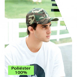 Tradineur - Gorra militar de adulto, 100% poliéster, ajuste posterior regulable, accesorio deporte, skate, aire libre (Camuflaje