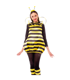 Disfraz de abeja, fibra sintética, incluye vestido, diadema, alas calentadores, accesorios no incluidos, carnaval halloween, adulto, talla M