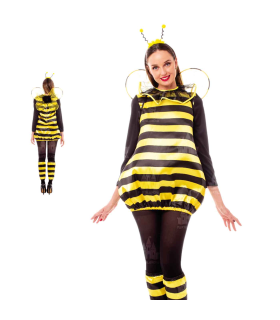 Disfraz de abeja, fibra sintética, incluye vestido, diadema, alas calentadores, accesorios no incluidos, carnaval halloween, adulto, talla M