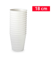 Tradineur - Maceta redonda - Diseño Desert (Ø 18 cm) - Fabricado en plástico - Ideal para jardín exterior, terraza o balcón - Color Blanco Roto