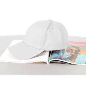 Tradineur - Gorra de adulto clásica con ajuste posterior de velcro, 100% poliéster, accesorio deporte, skate, aire libre (Blanco, talla única, unisex)