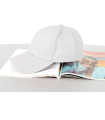 Tradineur - Gorra de adulto clásica con ajuste posterior de velcro, 100% poliéster, accesorio deporte, skate, aire libre (Blanco, talla única, unisex)