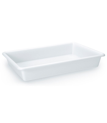 Tradineur - Bandeja frigorífica de almacenamiento, plástico, reutilizable, servir comida, aperitivos, fabricado en España - 13 litros - 54 x 39,5 x 8,5 cm – Blanco