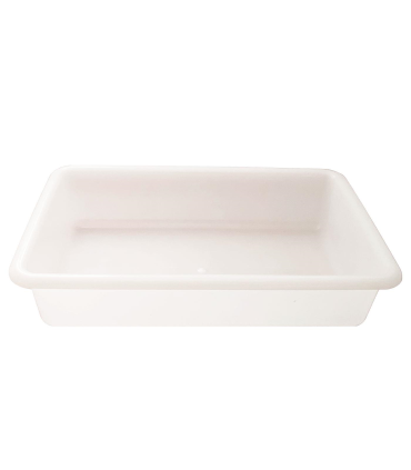 Tradineur - Bandeja frigorífica de almacenamiento, plástico, reutilizable, servir comida, aperitivos, fabricado en España - 4 litros - 35 x 27,5 x 6 cm – Blanco