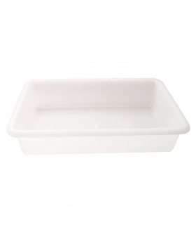 Tradineur - Bandeja frigorífica de almacenamiento, plástico, reutilizable, servir comida, aperitivos, fabricado en España - 2,5 litros - 30,5 x 23 x 5,5 cm – Blanco