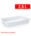 Tradineur - Bandeja frigorífica de almacenamiento, plástico, reutilizable, servir comida, aperitivos, fabricado en España - 2,5 litros - 30,5 x 23 x 5,5 cm – Blanco