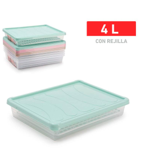 Tradineur - Bandeja con rejilla para frigorífico, fuente para la cocina, restaurante, bares, hostelería, 6,5 x 35 x 27,5 cm, color surtido