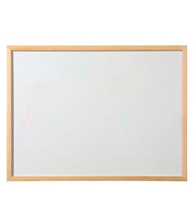 Tradineur - Pizarra blanca con marco de madera, incluye rotulador, fácil de borrar, ligera, ideal para colegios, tiendas, hogares, oficinas, 60 x 90 cm