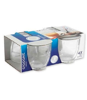 Set de 4 vasos de cristal 16 cl, pack de vasos, diseño clásico, resistentes al choque térmico, ligeros, aptos para lavavajillas, microondas