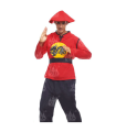 Disfraz chino, incluye sombrero, camiseta, pantalón y cinturón, fibra sintética, carnaval, halloween, cosplay, fiestas, adulto unisex, talla S