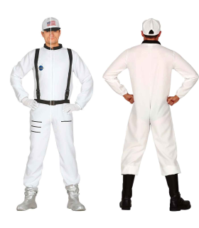 Disfraz de Astronauta, mono blanco con gorro para jóvenes y adultos para carnaval, halloween y celebraciones. Talla XL