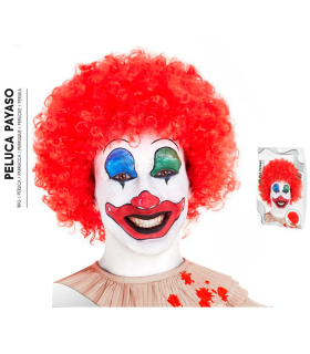 Tradineur - Peluca roja de payaso, fibra sintética, unisex, complemento para disfraz de carnaval, Halloween, cosplay, fiestas de cumpleaños (Adulto)