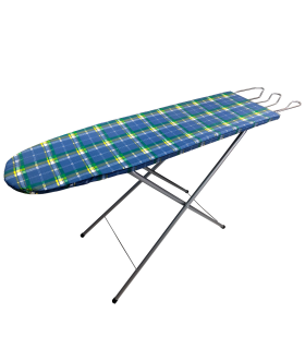 Tradineur - Tabla de planchar de madera y metal, altura ajustable, soporte para plancha, patas antideslizantes, 120 x 30 x 72 - 84 cm, diseño y color aleatorio