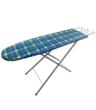 Tradineur - Tabla de planchar de madera y metal, altura ajustable, soporte para plancha, patas antideslizantes, 120 x 30 x 72 - 84 cm, diseño y color aleatorio