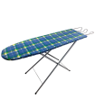 Tradineur - Tabla de planchar de madera y metal, altura ajustable, soporte para plancha, patas antideslizantes, 120 x 30 x 72 - 84 cm, diseño y color aleatorio