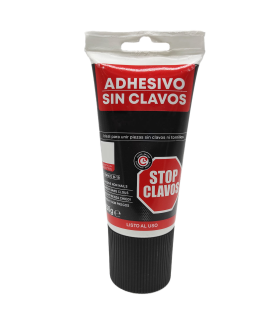 Tradineur - Pack de 2 tubos de adhesivo Stop Clavos, pegamento sin clavos, montaje, resistente a temperaturas extremas, fuerte en soportes absorbentes - 150 g