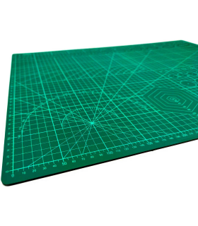 Tradineur - Tabla de corte, autocicatrizante, base para patchwork, manualidades, bricolaje, costura, alfombrilla de corte autorregenerable (Verde - A3 - 45 x 30 cm)