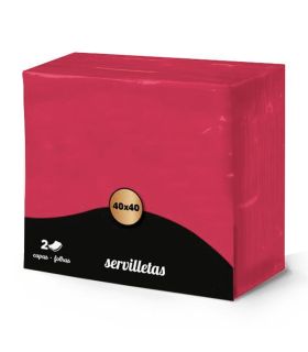 Tradineur - Pack de 50 servilletas de papel, 2 capas, biodegradables, reciclables, suaves, fiestas, decoración de Navidad (Granate - 40 x 40 cm)