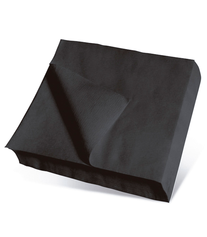 Tradineur - Pack de 50 servilletas de papel, 2 capas, biodegradables, reciclables, muy suaves, fiestas, decoración de Navidad (Negro - 40 x 40 cm)