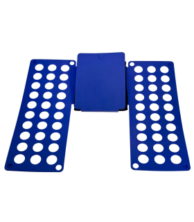 Tradineur - Doblador de ropa plegable de plástico, tabla para doblar prendas, placa de ayuda, plegar camisetas, jerséis, pantalones (Azul, 59 x 70 cm)