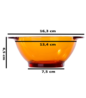 Tradineur - Bol, cuenco de vidrio con asas, modelo Lys, tazón resistente a los golpes y choques térmicos, apto para lavavajillas (Ámbar, 51 cl - 16,3 x 13,4 x 6,5 cm)