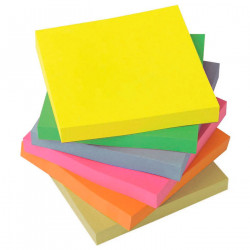Tradineur - Pack de 3 tacos de notas adhesivas, 400 hojas, etiquetas de papel autoadhesivas para marcar apuntes, estudiantes, of