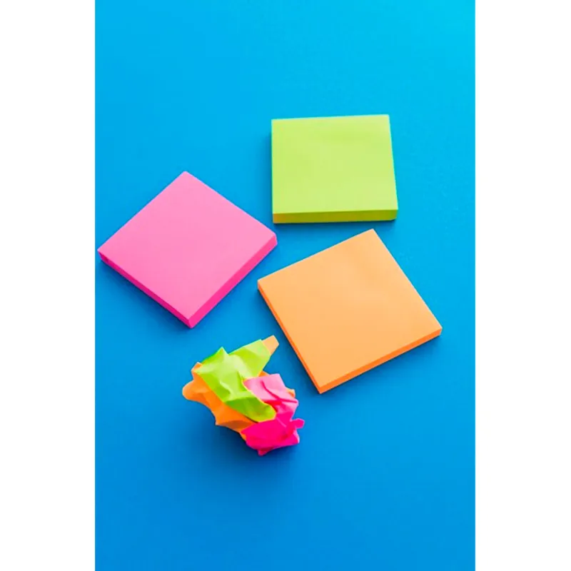 Tradineur - Pack de 3 tacos de notas adhesivas, 400 hojas, etiquetas de papel autoadhesivas para marcar apuntes, estudiantes, of