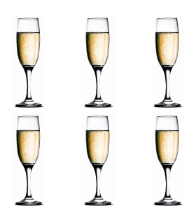 Tradineur - Set de 6 copas de cava de cristal, modelo Imperial, champán, cócteles, resistentes, aptas para lavavajillas, celebraciones (21 cl, 21 cm)