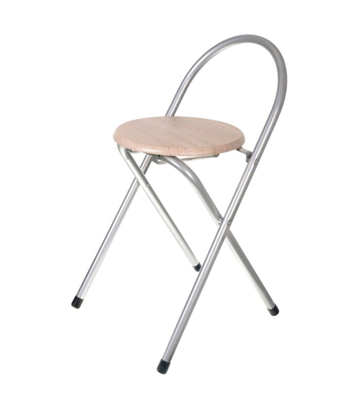 Taburete de madera metal plegable, silla plegable, 67 x 36 x 44 cm