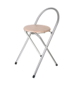 Taburete de madera metal plegable, silla plegable, 67 x 36 x 44 cm