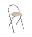 Taburete de madera metal plegable, silla plegable, 67 x 36 x 44 cm