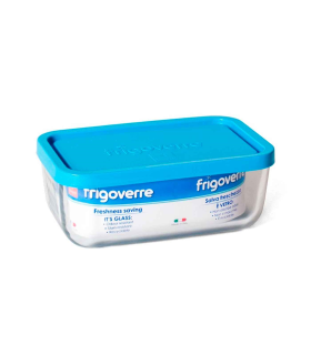 Frigoverre - Fiambrera rectangular de cristal con tapa de plástico, contenedor para alimentos de vidrio, 140 cl, 21 x 13 x 8 cm