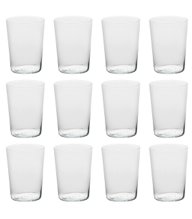 Tradineur - Set de 12 vasos de sidra, cristal, aptos para lavavajillas y microondas, servir agua, bebidas, refrescos, 12 x 9 cm, 50 cl