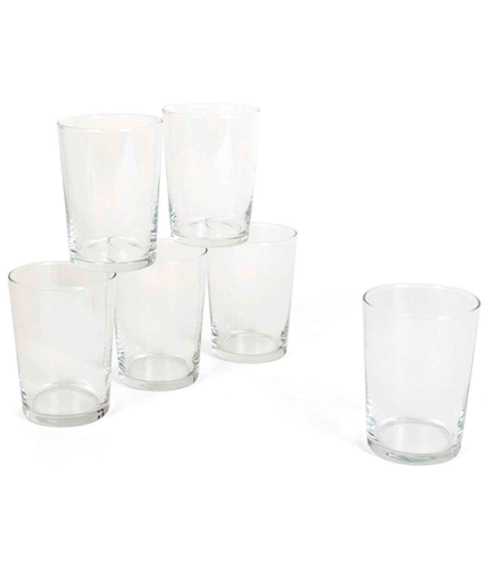 Tradineur - Juego de 12 vasos, 50 cl "Bodega", pack vasos de cristal templado, resistente, ligero, aptos para lavavajillas, 12 x 9 cm