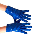 Guantes cortos 100% poliéster con lentejuelas, complementos de disfraz, carnaval, halloween, cosplay, fiestas, cumpleaños (Azul, adulto, talla única)