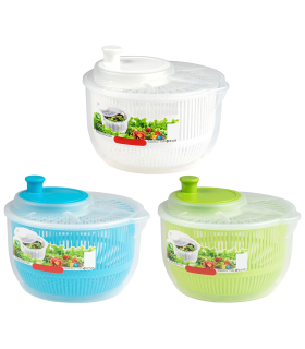 Tradineur - Centrifugadora de ensalada y verduras - Capacidad de 2,7 litros - Facil Manejo y sujecion segura - Apto para uso alimentario - Tapa Color Surtido - 21 x 20 x 15 cm