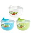 Tradineur - Centrifugadora de ensalada y verduras - Capacidad de 2,7 litros - Facil Manejo y sujecion segura - Apto para uso alimentario - Tapa Color Surtido - 21 x 20 x 15 cm