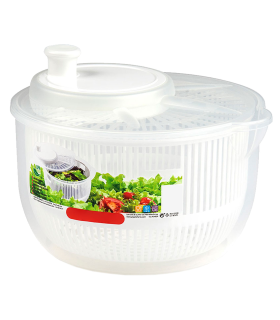 Tradineur - Centrifugadora de ensalada y verduras - Capacidad de 2,7 litros - Facil Manejo y sujecion segura - Apto para uso alimentario - Tapa Color Surtido - 21 x 20 x 15 cm