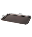 Tradineur - Bandeja de horno llana galletera de acero antiadherente, soporta hasta 250 ºC, apta para lavavajillas (Gris, 42 x 28,5 x 1,8 cm)