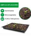 Tradineur - Pack de 5 bandejas de plástico para cultivos, bandejas de germinación, semillero, crecimiento, propagación, semillas, inicio de plántulas, siembra (Negro - 35 x 23 cm)