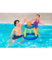 Tradineur - Canasta de baloncesto hinchable con pelota para piscina, juego de basket flotante, deportes acuáticos, familia, amigos, diámetro 61 cm