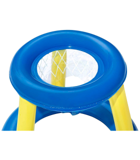 Tradineur - Canasta de baloncesto hinchable con pelota para piscina, juego de basket flotante, deportes acuáticos, familia, amigos, diámetro 61 cm