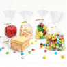 Tradineur - 3 paquetes de 36 bolsas transparentes de plástico para caramelos, envolver galletas, chuches, fiestas, cumpleaños, r