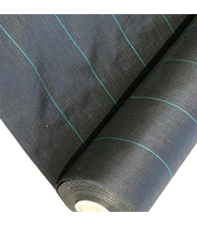 Tradineur - Malla antihierbas, rollo de tela protectora permeable contra malas hierbas, resistente al desgaste y desgarro, contra UV (Negro, 1 x 10 m)