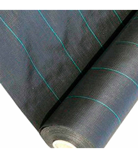 Tradineur - Malla antihierbas, Rollo de Tela Protectora Permeable contra Malas Hierbas, Resistente al Desgaste y desgarro, contra UV (Negro, 1 x 50 m)